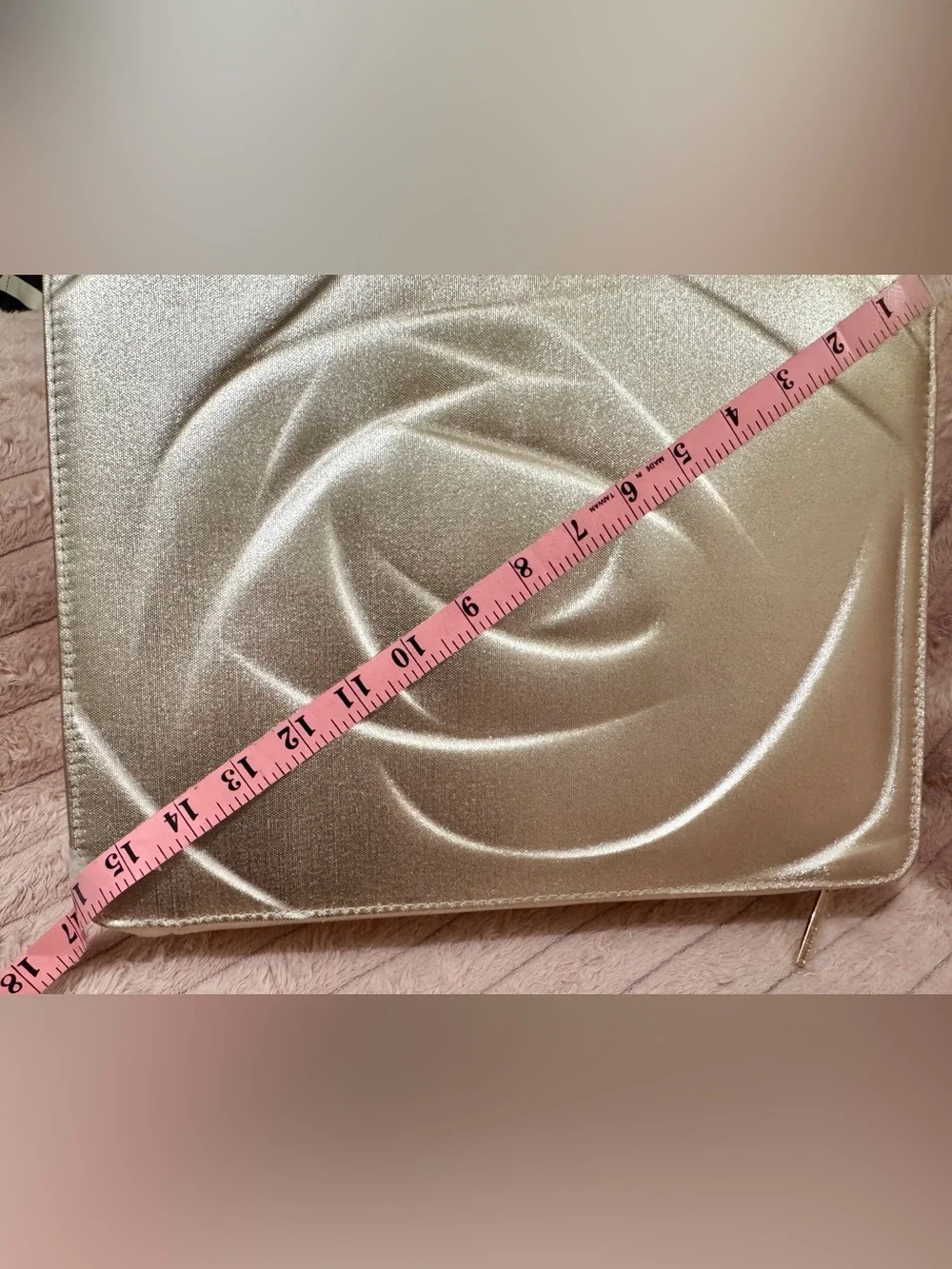 Lancome Metallic Rose-Embossed Carry Bag